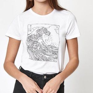 white wave t shirt
